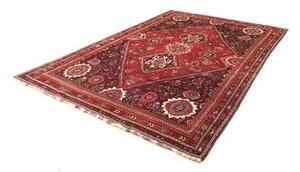 Tappeto Shiraz Stilizzato Rosso Scuro Nero 218x308 Cm