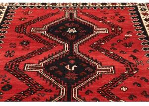 Tappeto Shiraz Stilizzato Rosso Nero 175x252 Cm