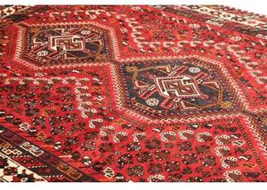 Tappeto Shiraz Stilizzato Rosso Blu Scuro 213x303 Cm