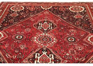 Tappeto Shiraz Stilizzato Rosso Scuro Nero 218x308 Cm