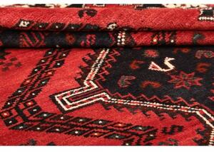 Tappeto Shiraz Stilizzato Rosso Nero 175x252 Cm