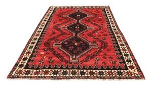 Tappeto Shiraz Stilizzato Rosso Nero 175x252 Cm