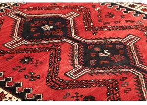 Tappeto Shiraz Stilizzato Rosso Nero 175x252 Cm