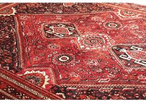 Tappeto Shiraz Stilizzato Rosso Scuro Nero 218x308 Cm