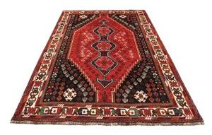 Tappeto Shiraz Stilizzato Rosso Blu Scuro 160x248 Cm