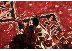 Tappeto Shiraz Geometrico Rosso Scuro Nero 225x310 Cm