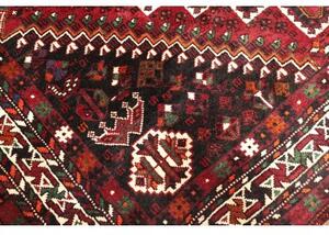 Tappeto Shiraz Stilizzato Rosso Scuro Nero 186x260 Cm