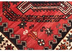 Tappeto Shiraz Stilizzato Rosso Nero 175x252 Cm