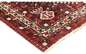 Tappeto Shiraz Stilizzato Rosso Scuro Nero 186x260 Cm