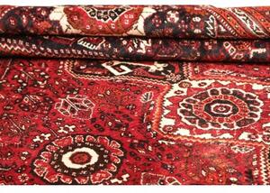 Tappeto Shiraz Stilizzato Rosso Scuro Nero 218x308 Cm