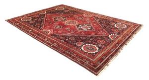 Tappeto Shiraz Stilizzato Rosso Scuro Nero 218x308 Cm