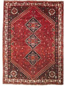 Tappeto Shiraz Geometrico Rosso Scuro Nero 225x310 Cm