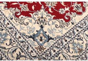 Tappeto Nain Kashmar Medaglione Floreale Rosso Bianco Avorio 150x196 Cm