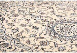 Tappeto Nain Kashmar Medaglione Floreale Avorio Blu 200x300 Cm
