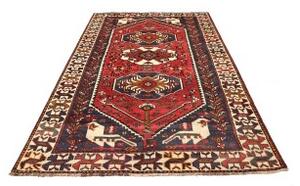Tappeto Shiraz Stilizzato Rosso Blu 160x252 Cm