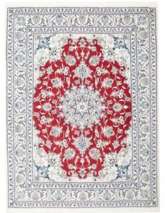 Tappeto Nain Kashmar Medaglione Floreale Rosso Bianco Avorio 150x196 Cm