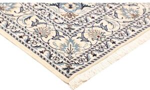 Tappeto Nain Kashmar Medaglione Floreale Rosso Bianco Avorio 150x196 Cm