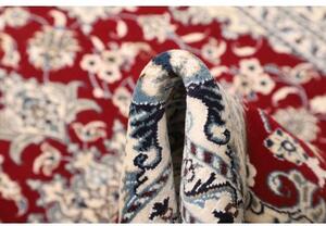 Tappeto Nain Kashmar Medaglione Floreale Rosso Bianco Avorio 150x196 Cm