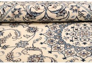 Tappeto Nain Kashmar Medaglione Floreale Avorio Blu 200x300 Cm