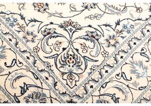 Tappeto Nain Kashmar Medaglione Floreale Avorio Blu 200x300 Cm
