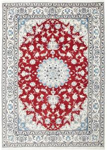 Tappeto Nain Kashmar Medaglione Floreale Rosso Bianco Avorio 170x235 Cm