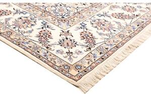 Tappeto Nain Kashmar Medaglione Floreale Avorio Blu Cobalto 255x365 Cm