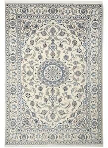 Tappeto Nain Kashmar Medaglione Floreale Avorio Blu 200x300 Cm