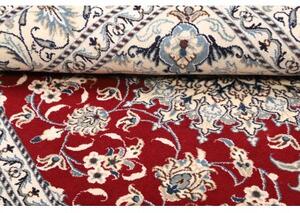 Tappeto Nain Kashmar Medaglione Floreale Rosso Bianco Avorio 150x196 Cm