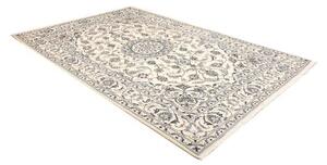 Tappeto Nain Kashmar Medaglione Floreale Avorio Blu 200x300 Cm