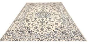 Tappeto Nain Kashmar Medaglione Floreale Avorio Blu 200x300 Cm