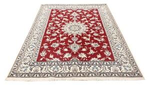 Tappeto Nain Kashmar Medaglione Floreale Rosso Bianco 153x202 Cm