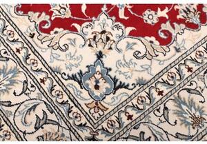 Tappeto Nain Kashmar Medaglione Floreale Rosso Bianco Avorio 147x208 Cm