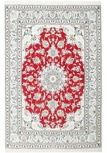 Tappeto Nain Kashmar Medaglione Floreale Rosso Avorio 145x220 Cm