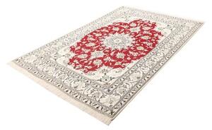 Tappeto Nain Kashmar Medaglione Floreale Rosso Avorio 145x220 Cm