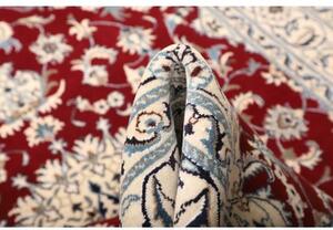 Tappeto Nain Kashmar Medaglione Floreale Rosso Bianco Avorio 170x240 Cm
