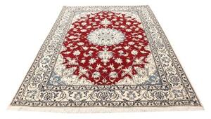 Tappeto Nain Kashmar Medaglione Floreale Rosso Bianco Avorio 170x235 Cm