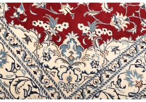 Tappeto Nain Kashmar Medaglione Floreale Rosso Avorio 167x240 Cm