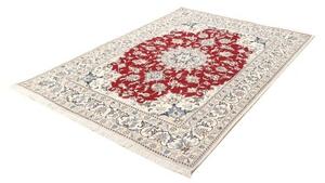 Tappeto Nain Kashmar Medaglione Floreale Rosso Avorio 148x210 Cm