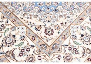 Tappeto Nain 9la Medaglione Floreale Celeste Avorio 255x350 Cm