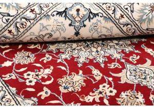 Tappeto Nain Kashmar Medaglione Floreale Rosso Bianco Avorio 147x208 Cm