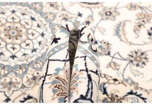 Tappeto Nain Kashmar Medaglione Floreale Avorio Blu 198x290 Cm