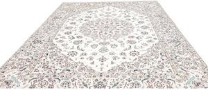 Tappeto Nain 9la Medaglione Floreale Avorio Grigio 253x360 Cm