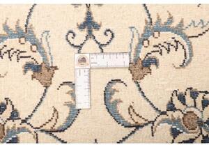Tappeto Nain Kashmar Medaglione Floreale Avorio Blu Corsia 78x210 Cm