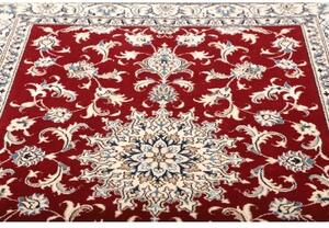 Tappeto Nain Kashmar Medaglione Floreale Rosso Bianco 153x202 Cm
