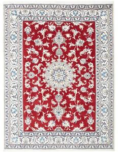Tappeto Nain Kashmar Medaglione Floreale Rosso Bianco 153x202 Cm