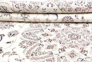 Tappeto Nain 9la Medaglione Floreale Avorio Grigio 253x360 Cm