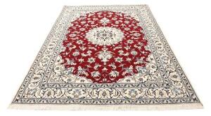 Tappeto Nain Kashmar Medaglione Floreale Rosso Avorio 167x240 Cm