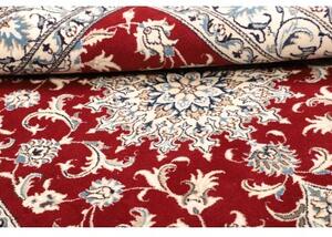 Tappeto Nain Kashmar Medaglione Floreale Rosso Bianco 153x202 Cm