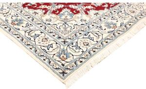 Tappeto Nain Kashmar Medaglione Floreale Rosso Bianco Avorio 170x240 Cm