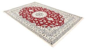 Tappeto Nain Kashmar Medaglione Floreale Rosso Avorio 167x240 Cm